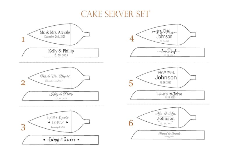 Personalized Wedding Cake Server Set: Stainless Steel Knife & Cutter image 4