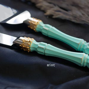 Personalized Wedding Cake Server Set: Stainless Steel Knife & Cutter image 15