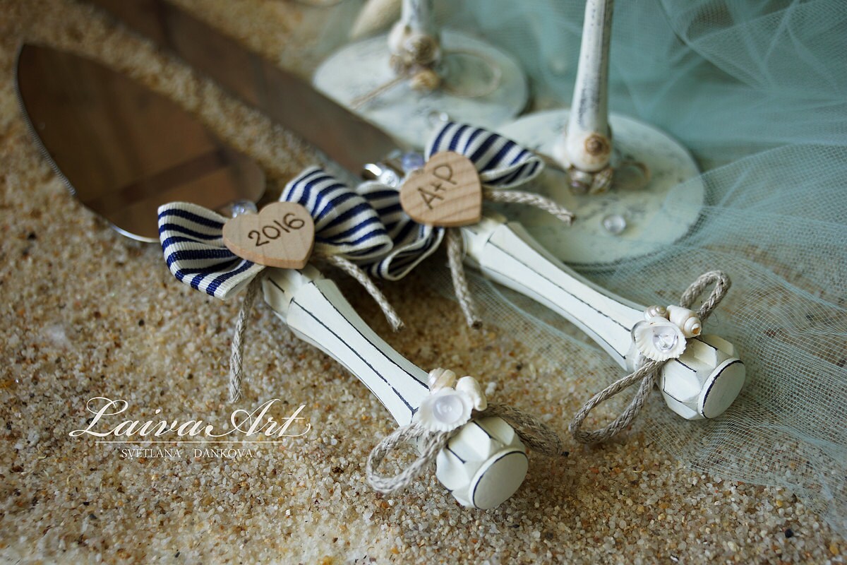  Beach  Wedding  Cake  Server Set  Knife  Beach  Cake  Cutting  