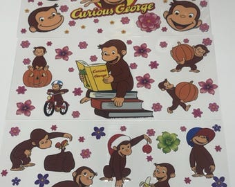 3 Cup Wraps Curious George UV DTF Assorted Set NEW