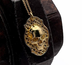 Men's Necklace skull • Victorian Gothic Skull Necklace • Skull Pendant Necklaces • Dark Jewelry • Halloween Jewelry • Dark Style Necklace