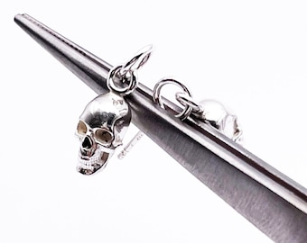 Sterling Silver Skull Earrings | Gothic Biker Jewelry