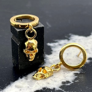 Gothic Skull Hoop Earrings, Halloween Jewelry, Dark and Edgy Jewelry, Skull Earrings