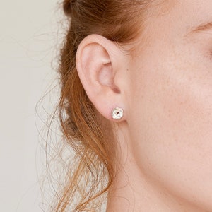 Charm Liquid Silver Stud Earrings image 1