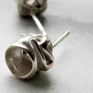 Charm Liquid Silver Stud Earrings image 7