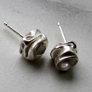 Charm Liquid Silver Stud Earrings image 8