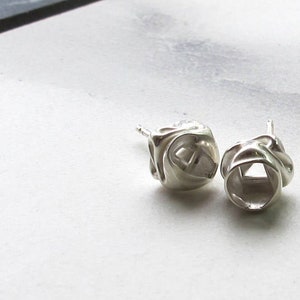 Charm Liquid Silver Stud Earrings image 6