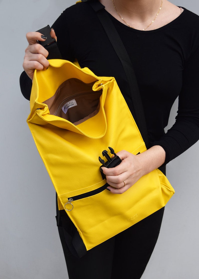 Yellow Backpack Backpack Purse Vegan Backpack Backpack | Etsy