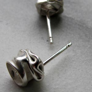 Charm Liquid Silver Stud Earrings image 9