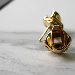 Brutalist Stud Earrings Unique Statement Earrings Gold Geometric Stud Earrings Geometric Earrings Every Day Earrings image 8