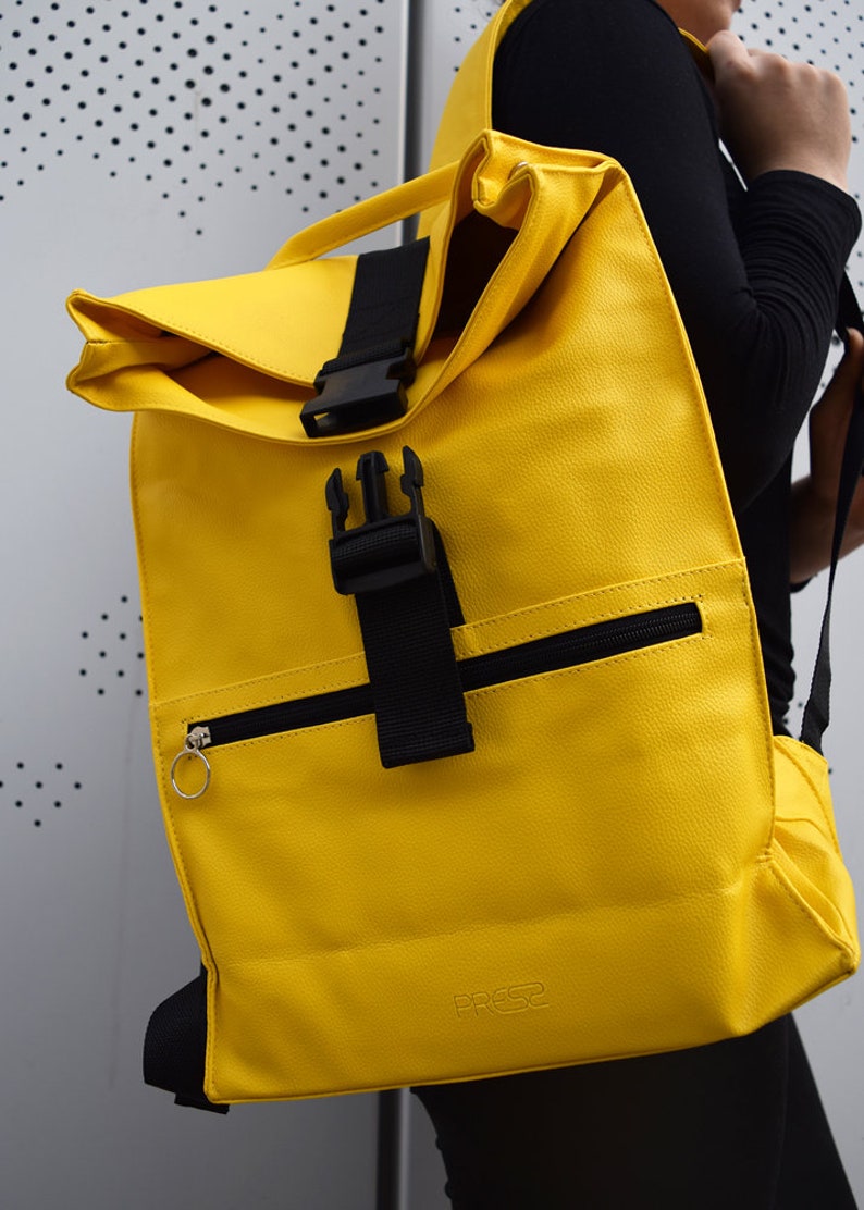 Yellow Backpack Backpack Purse Vegan Backpack Backpack Etsy