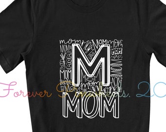 Tipografía Mamá/Abuela Madre Figura Camiseta