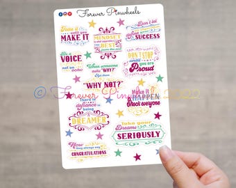 Paquete de pegatinas de salud mental: pegatinas con citas inspiradoras