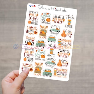 Fall Small Business Sticker Pack Thank You For Your Order Label Packaging Supplies