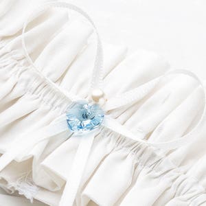 bruiloft kousenband, bruids kousenband, zijden kousenband, iets blauws, swarovski-kristal, cadeau voor bruid, bruidscadeau