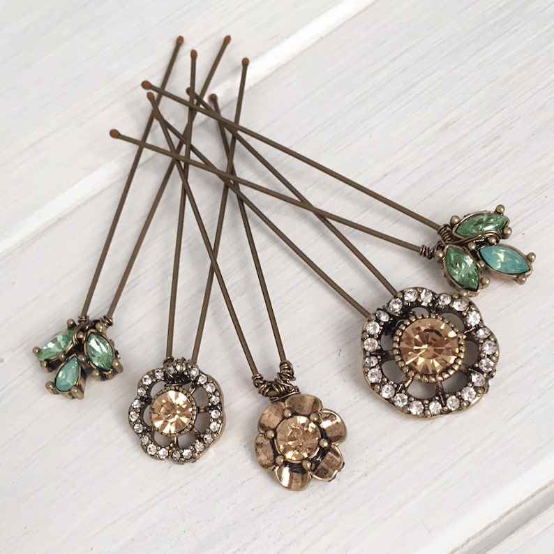 Vintage Hair Pins Set of 9 Vintage Inspired Hair Pins for Etsy