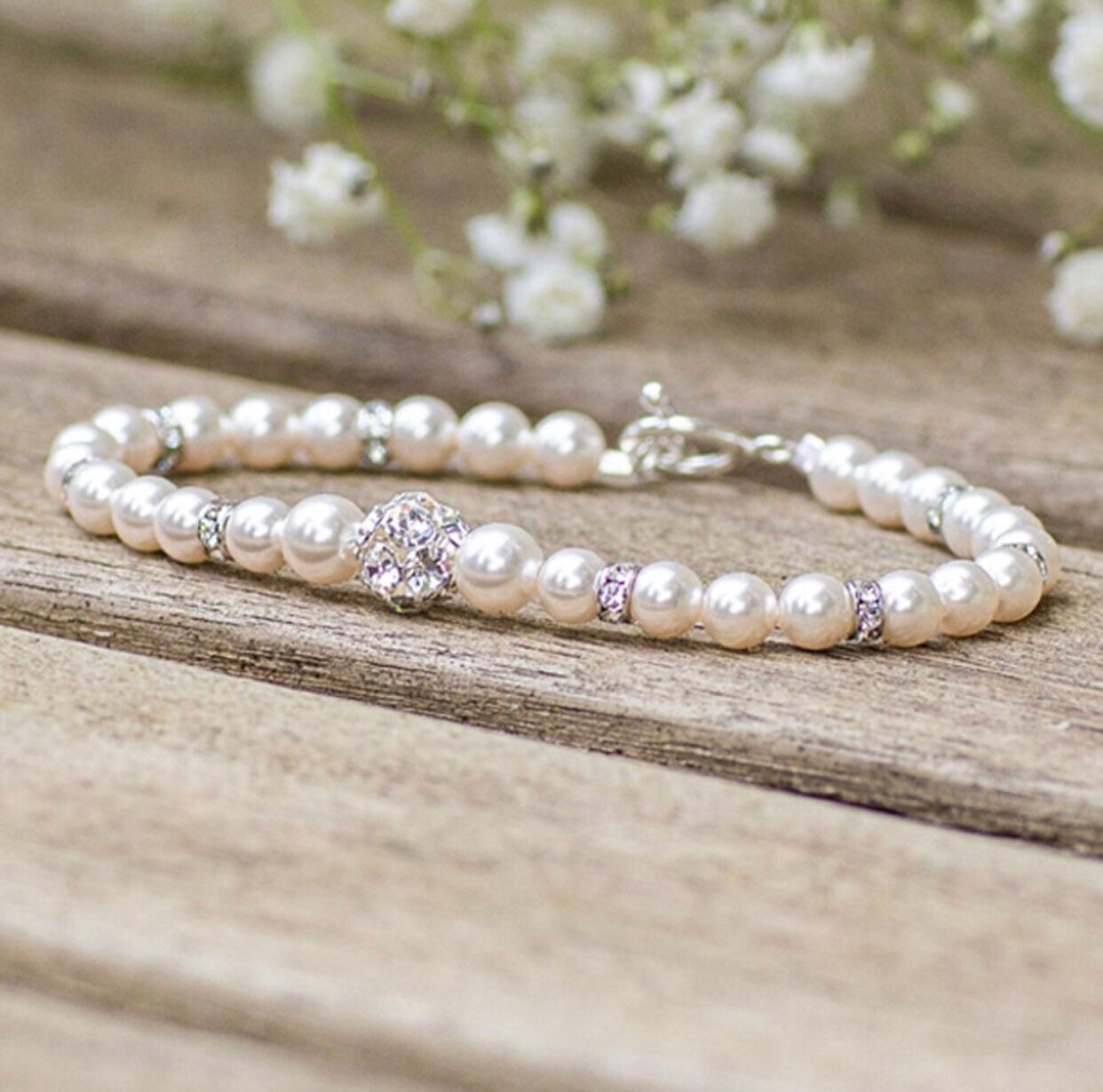 ブレスレット Gold Swarovski Crystal Pearl Cuff Bracelet Swarovski Crystal & Pearl Cuff Bracelet - Etsy