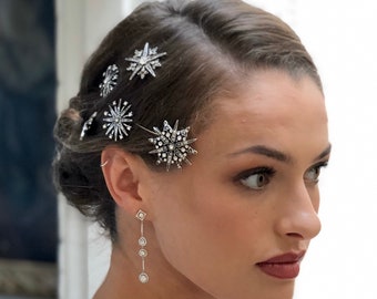 Wedding Star Hair Pins, celestial hair accessories, bridesmaids hair pins, constellation hair pins, gift for bridesmaids
