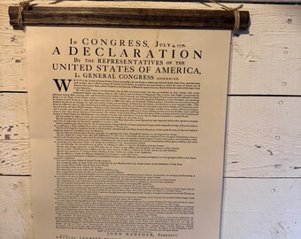 American Declaration of Independence Laminated Hanging Scroll - Celebrate 250 Years