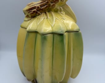 Vintage 1950s McCoy “The Bananas” Cookie Jar • 11" Ceramic Fruit Jar • Rare American Pottery