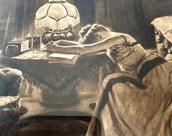 Antique F.W. Read Photogravure Pair – 1903 Edwardian Prints in Original Frames