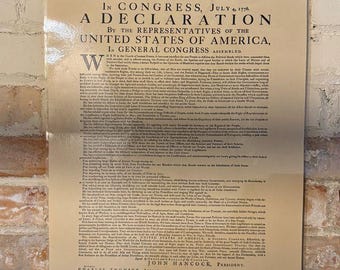 America 250 Declaration of Independence Laminated Hanging Scroll 250 Years Celebration
