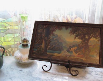 Love’s Paradise 1925 R Atkinson Fox Antique Lithograph Framed Art Romantic Landscape Print
