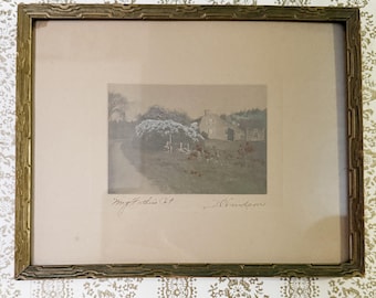 Antique Signed David Davidson Hand-Colorized Photo Print | My Father’s Cottage