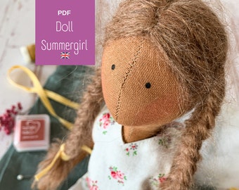 Sewing Instructions & Pattern - Doll "Summer Girl", PDF- Download