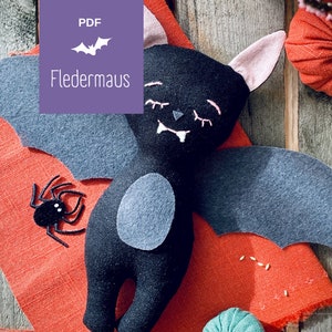 Sewing instructions & pattern, stuffed animal, &quot;Little Bat&quot;, PDF download, digital