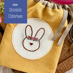 Embroidery picture/embroidery template/embroidery pattern Easter / Easter bunny: &quot;Easter bunny&quot; for digital download (PDF), spring, bunny, rabbit