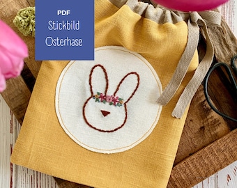 Stickbild/Stickvorlage/Stickmuster Ostern / Osterhase: "Osterhase" zum digitalen Download (PDF)