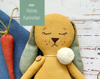 Nähanleitung & Schnittmuster, Stofftier, "Kleines Kaninchen", PDF-Download, digital