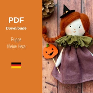 Sewing Instructions & Pattern - &quot;Witch,&quot; PDF, Digital, Fabric Figure, Doll, Halloween, Fall, DIY Guide.
