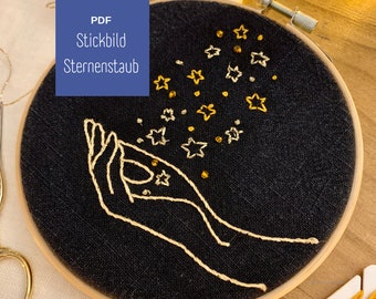 Stickbild/Stickvorlage/Stickmuster: "Sternenstaub" zum digitalen Download