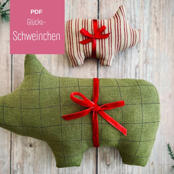 Nähanleitung & Schnittmuster, Stofftier, "Schwein", PDF-Download, digital, Stoffspielzeug, DIY Spielzeug, DIY-Tierfiguren