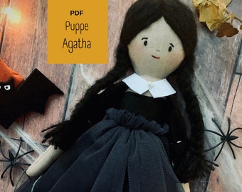 Nähanleitung & Schnittmuster -  Stoffpuppe "Agatha", PDF, digital