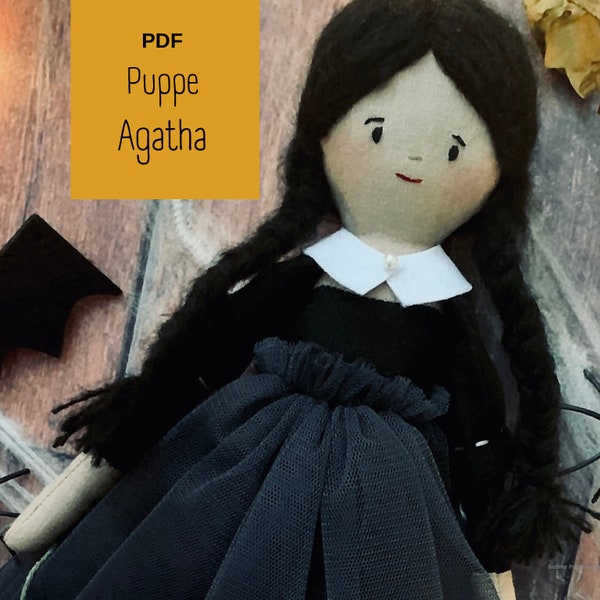 Nähanleitung & Schnittmuster -  Stoffpuppe "Agatha", PDF, digital