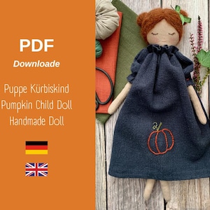 Sewing Instructions & Pattern for Fabric Doll &quot;Pumpkin Child&quot; – DIY PDF, Digital Download for Creative Projects