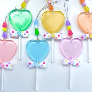 Heart shaped Faux Lollipop with Gumdrops Christmas Tree Ornament - Perfect whimsical touch or for Candy themed decorations