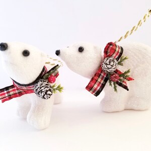 Polar Bear Christmas Ornaments - Adorable, Glittery, Lightweight, Shatter Proof - Perfect for Winter Wonderland, Woodland, Frosted, themes