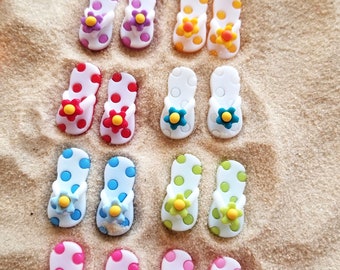 Miniature Flip Flops - Perfect for Fairy Gardens, Doll houses, Terrariums, Dioramas, Scrapbooks and so many other Craft Projects - Kawaii