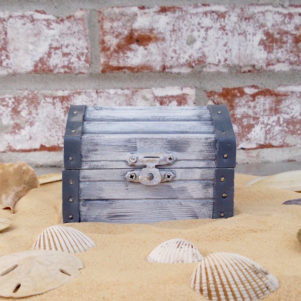 Treasure Chest Wedding Ring Box - A great alternative to a Ring Bearers Pillow for a Nautical, Beach, Destination or Coastal Wedding