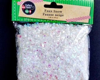 Iridescent Artificial Faux Snow- Loose Pieces Perfect for filling DIY snow Globe Ornaments, Vases, Christmas Villages, Winter Snowman Crafts