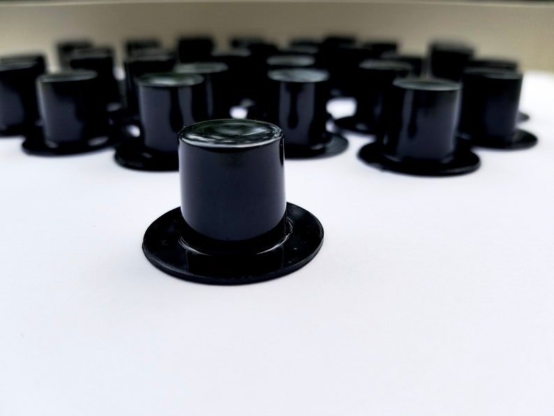 28 x 17mm, 24//pcs Black Plastic Top Hats