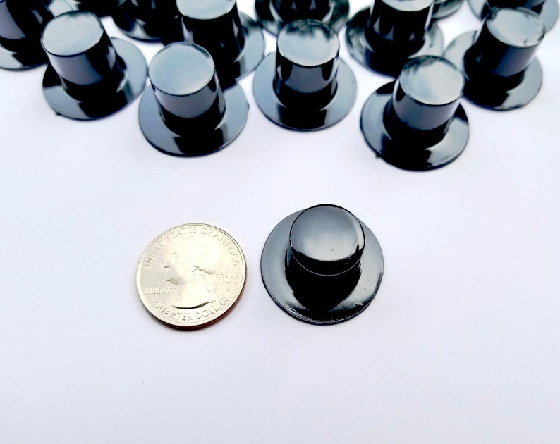 28 x 17mm, 24//pcs Black Plastic Top Hats
