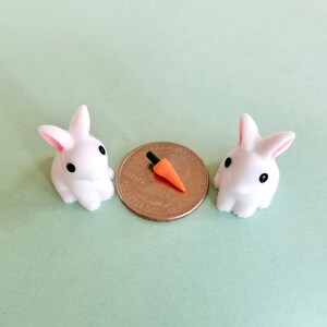 Miniature Bunny Rabbits and Carrots Perfect for Fairy Gardens, Doll Houses, Dioramas, Terrariums, Easter, Spring Crafts Set of 2 image 7