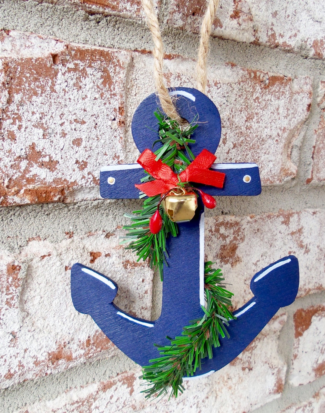 Anchor Christmas Ornament Navy Blue A Great Addition to a Etsy