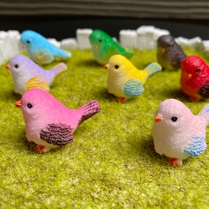 Tiny Resin Bird Figurine - Perfect for fairy gardens, terrariums, miniature garden displays, crafts, dollhouses, dioramas