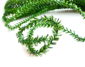 Miniature Faux Pine Roping Wired Garland - Perfect for Holiday Christmas Crafts and Decor, Villages, Fairy Gardens & Dollhouses